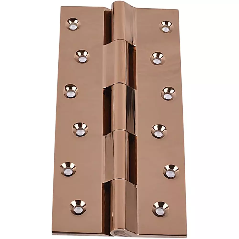 Hafele Brass Railway Hinge for Wooden Door 5 Knuckle Size 125x31x31x4.5 mm Rose Gold PVD Finish, 926.31.664