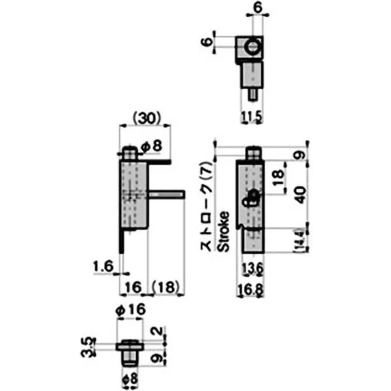 takigen-pull-out-pivot-hinge-zinc-plating-chromate-treatment-b-119-l