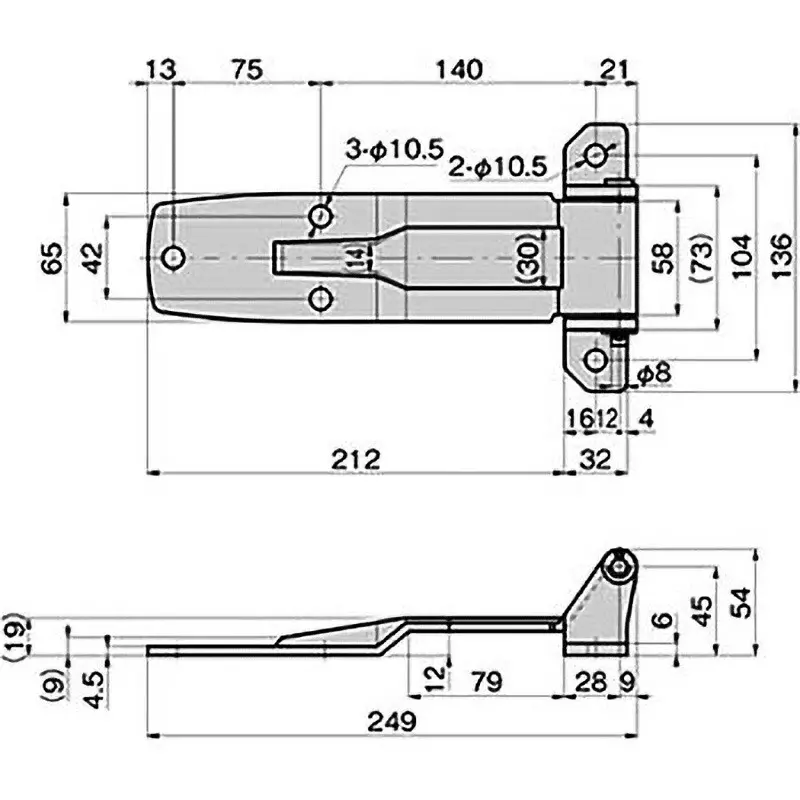 TAKIGEN Leaf Hinge Zinc Plating Chromate Treatment, FB-817-1-R