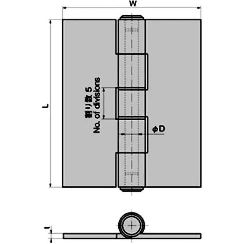 TAKIGEN Stainless Steel Heavy-Duty Flat Hinge L150xW120xt4 mm, B-1001-1