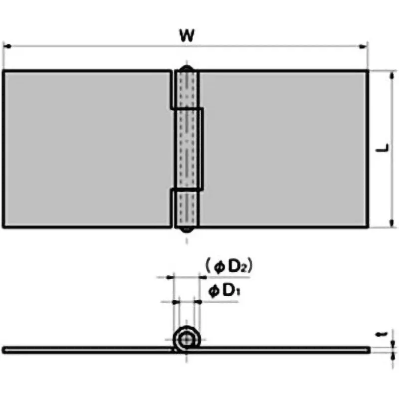 TAKIGEN Stainless Steel Horizontal Hinge L51xW116xt1.5 mm, B-1047-1