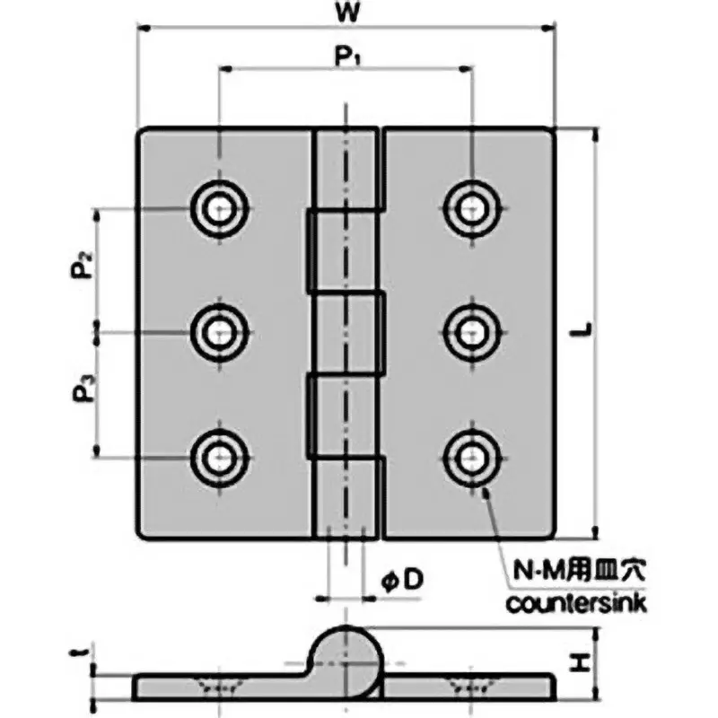 TAKIGEN Stainless Steel Heavy Duty Flat Hinge L75xW75xt6 mm, B-1064-2