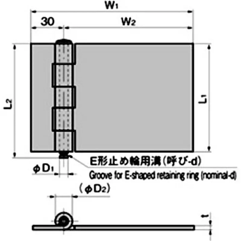 TAKIGEN Stainless Steel Heavy Duty Flat Hinge 80x142 mm (L1xW1), B-1550-3