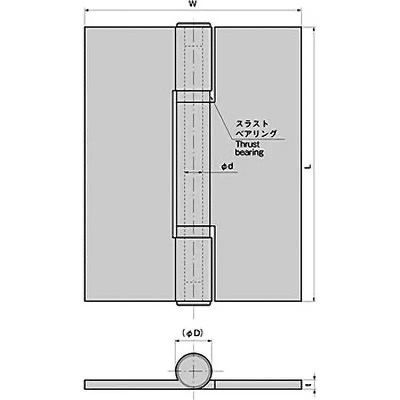 TAKIGEN Stainless Steel Thick Flat Hinge L400xW280xt12 mm for Ultra Heavy Doors, B-1331-1
