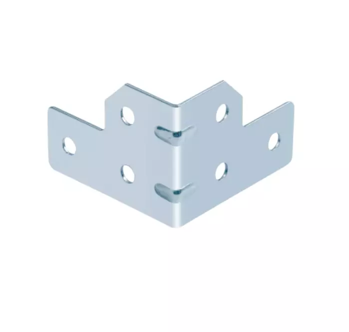 Le CAM L Corner Hinge 6 Hole Chorme Finish For Flight Case Silver, LP003