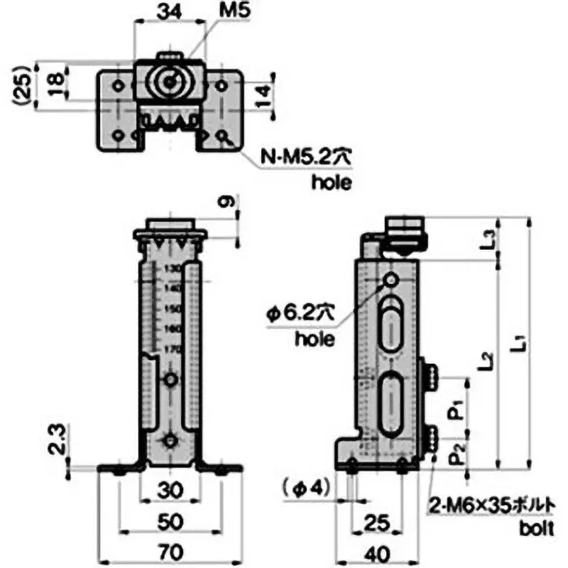 TAKIGEN Sliding Post Hinge Screw Receiving Type Zinc Plating Chromate Treatment, B-76-12