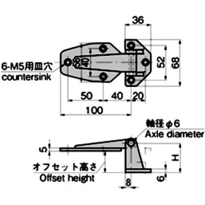 TAKIGEN Stainless Steel Leaf Hinge Hairline Finish, FB-1756-1