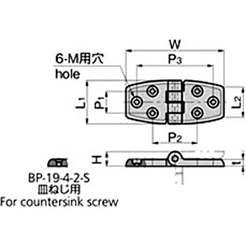 TAKIGEN Marine Hinge for Pan/Binding Screw 23 g, BP-19-4-2-B-Ivory