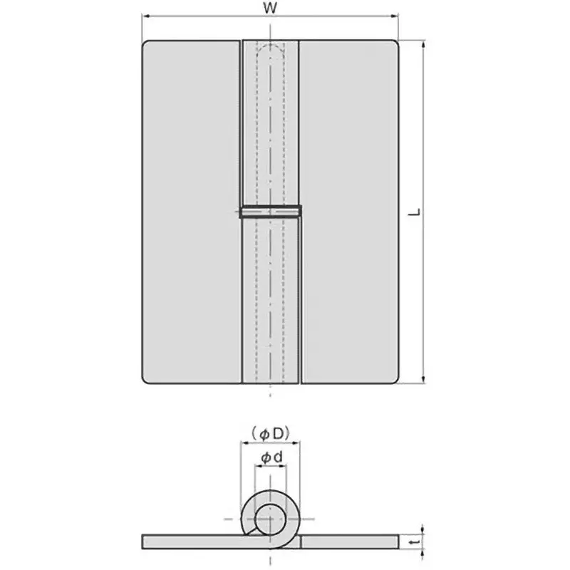 TAKIGEN Stainless Steel Thick Mouth Hinge Hairline Finish for Super Heavy Weight, B-1365-2-L