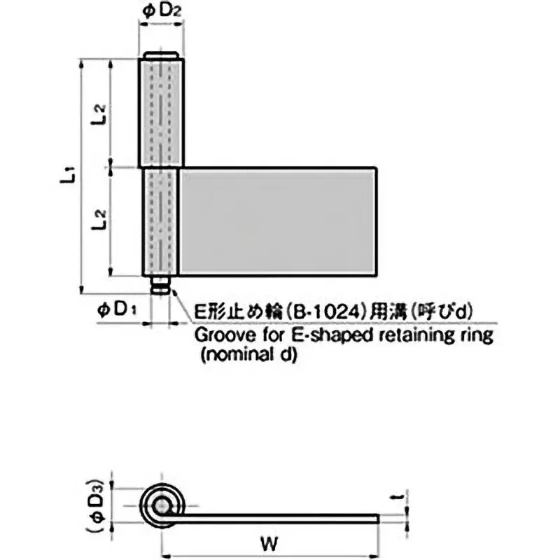 TAKIGEN Stainless Steel Two-Pipe Hinge Plain Finish 2 mm Plate Thickness, B-1527-A-4