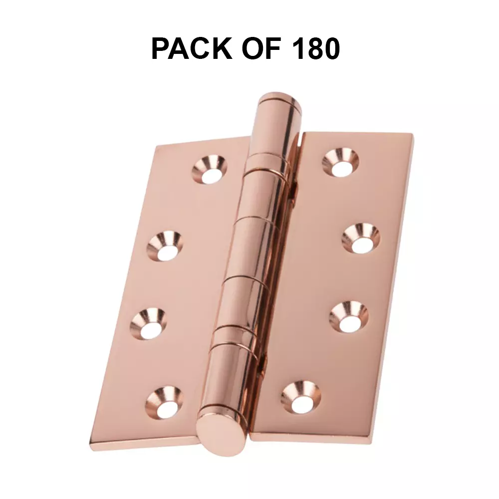 Cozi Gold Double Ball Bearing Hinges Premium 101.6 × 76.2 mm Size & 3 mm Thickness Rose Gold (Pack of 180)
