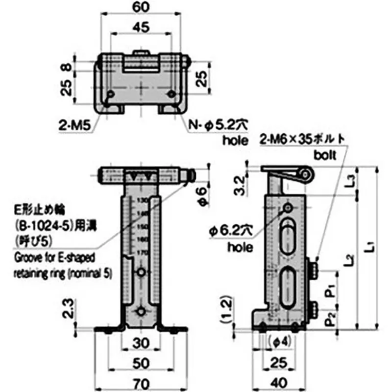 TAKIGEN Sliding Post Hinge Zinc Plating Chromate Treatment 512 g, B-76-1