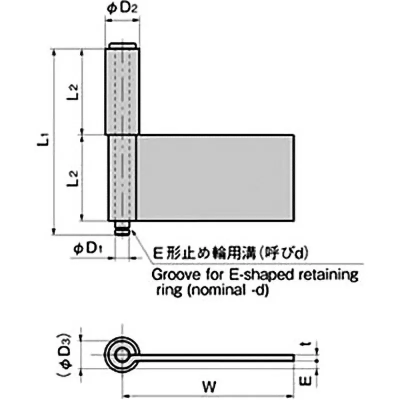 TAKIGEN Stainless Steel 2-Tube Type Hinge Phosphate Finish, B-1543-A-2