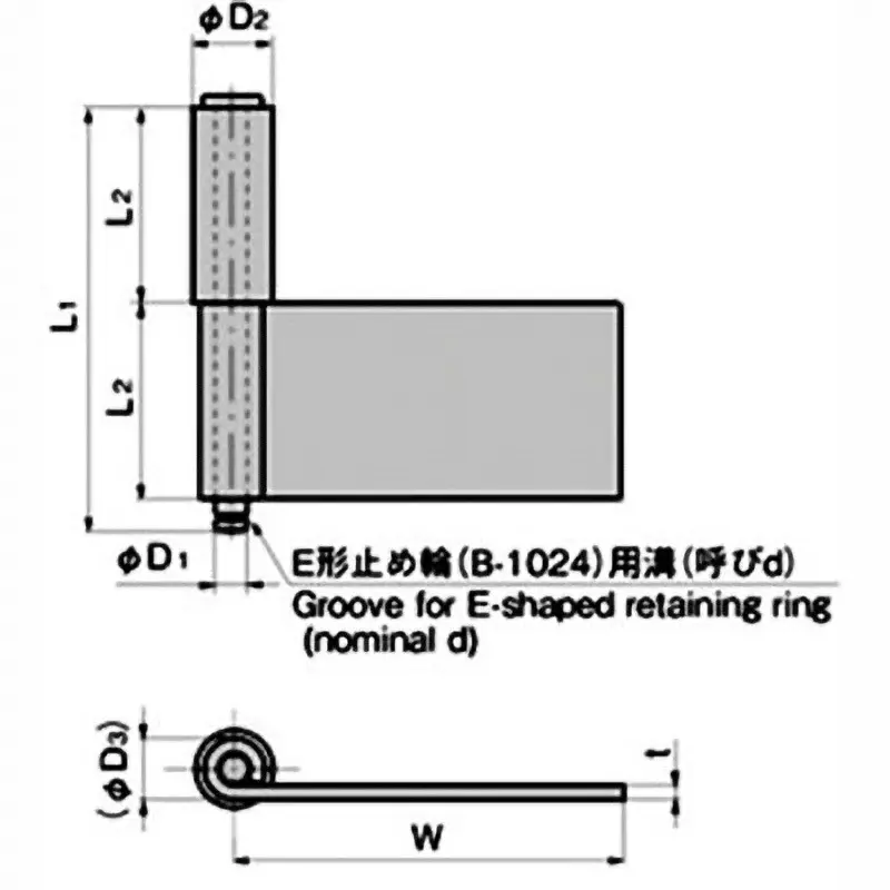 TAKIGEN Stainless Steel 2-Tube Type Flag Hinge Phosphate Finish, B-1527-A-2