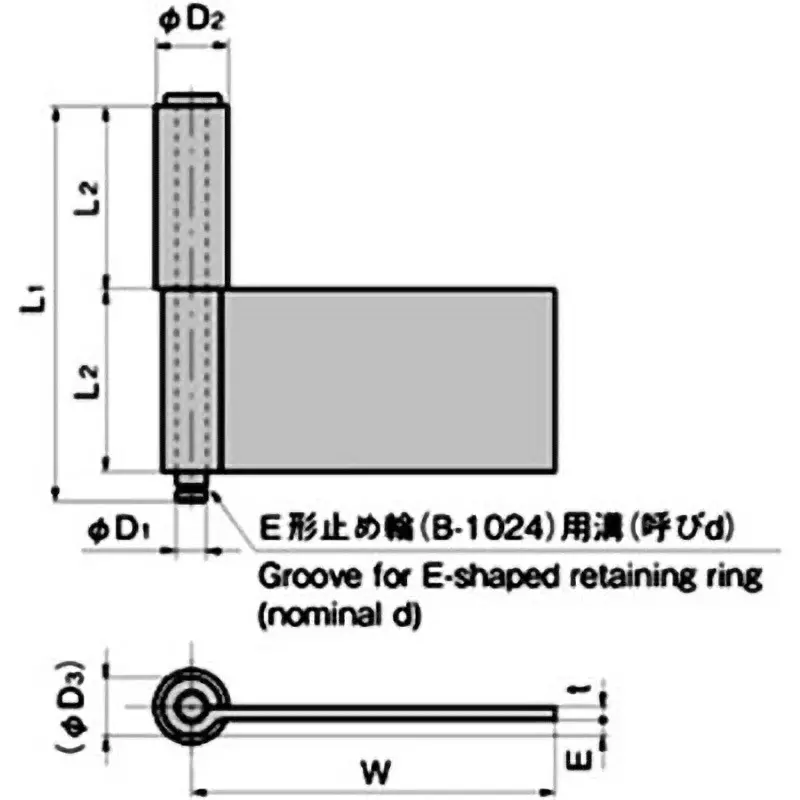 TAKIGEN Stainless Steel 2-Tube Type Flag Hinge Phosphate Finish, B-1528-A-1