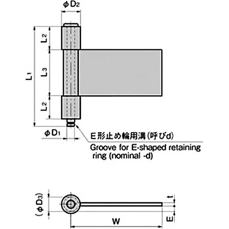 TAKIGEN Stainless Steel 3-Tube Type Hinge Phosphate Finish, B-1543-B-1