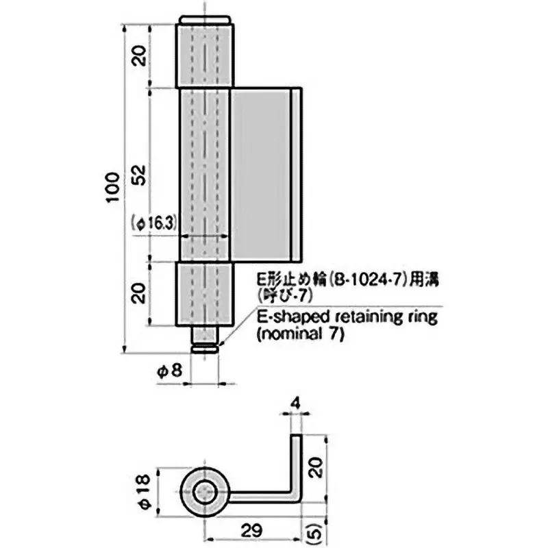 TAKIGEN L-Shaped Back Hinge Phosphate Finish (3 Tubes), B-522-B(BA-31)