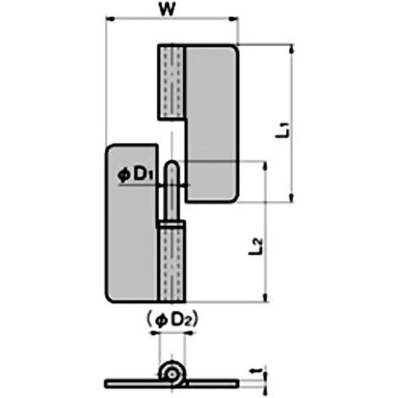 TAKIGEN Insertion Hinge Zinc Plating Chromate Treatment for Weight, B-65-2-L