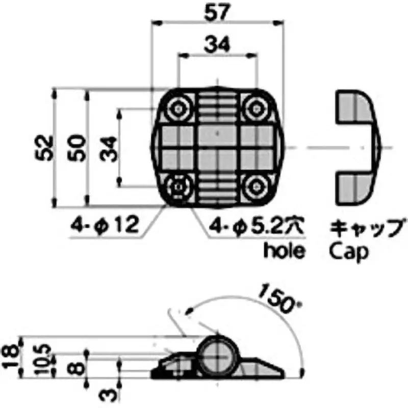 TAKIGEN Stopper Hinge Polyacetal, BP-149-B