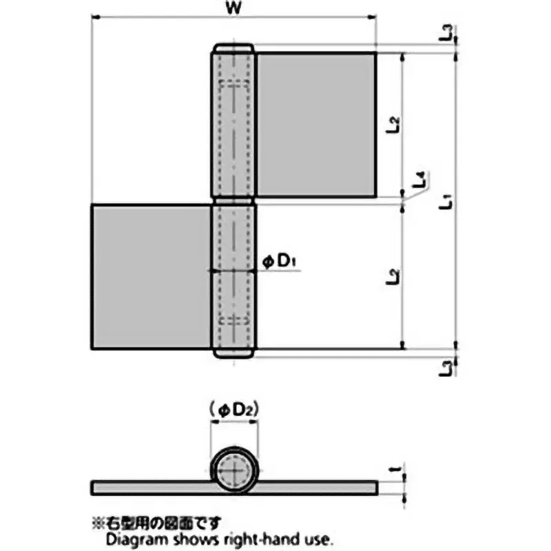 TAKIGEN Stainless Steel Double Union Flag Hinge Hairline Finish, B-1003-2-L