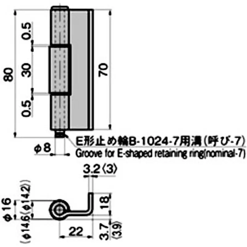 TAKIGEN Stainless Steel L-Bent Concealed Hinge Phosphate Finish, B-1521-1