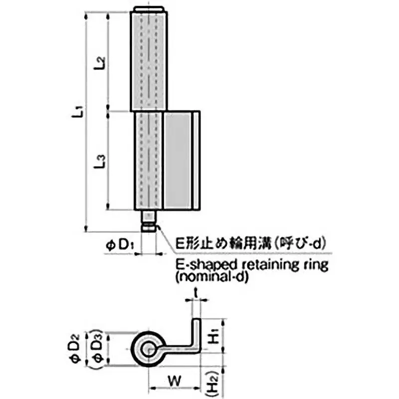 TAKIGEN Stainless Steel L-Shaped Back Hinge (2 Tubes) Phosphate Finish, B-1520-A-3(BA-1007)
