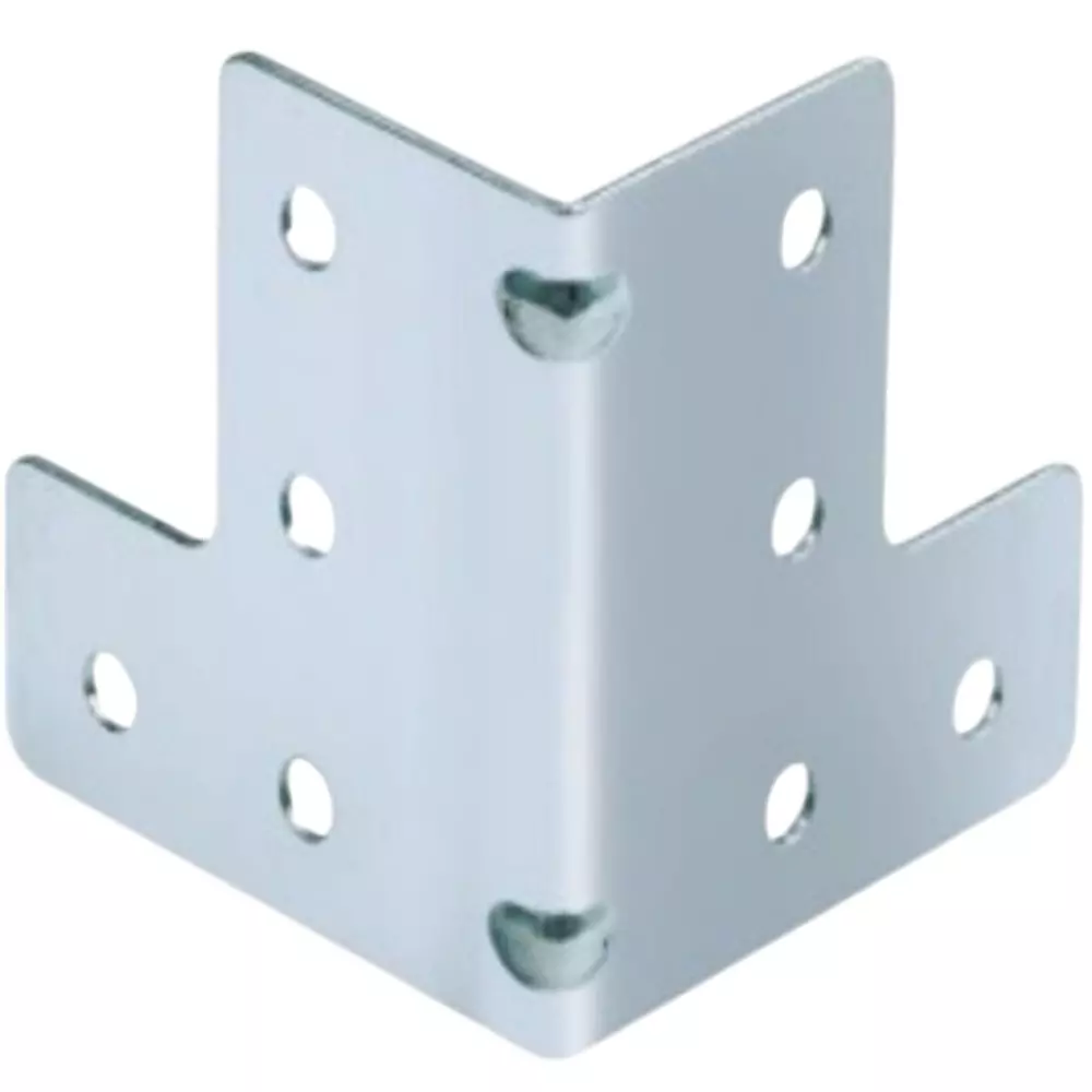 Le CAM L Corner Hinge 8 Hole Chorme Finish For Flight Case Silver, LP006