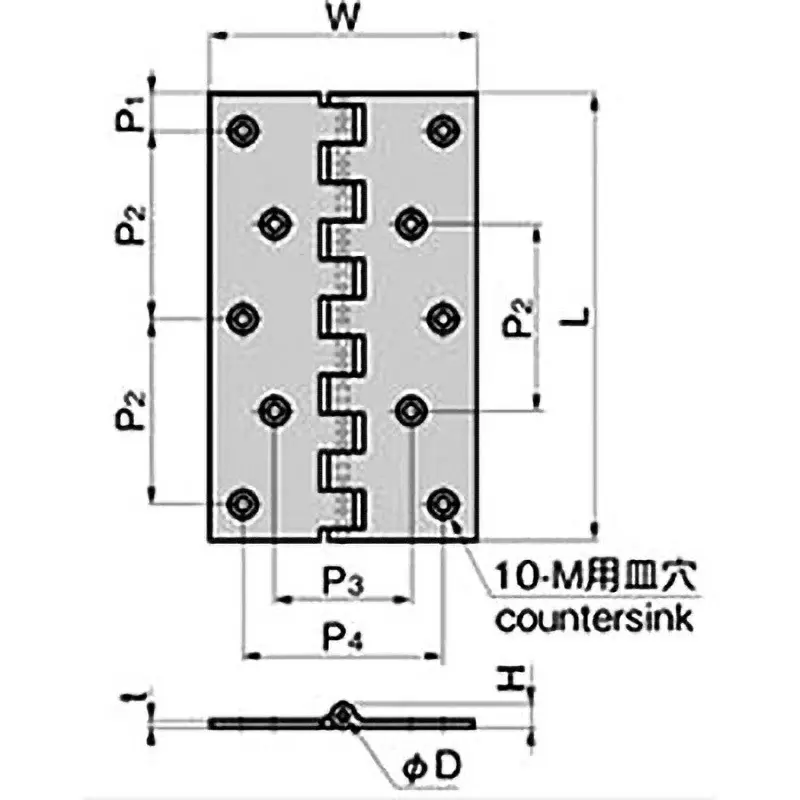 TAKIGEN Extruded Flat Hinge Alumite Treatment 180 g, B-208-3
