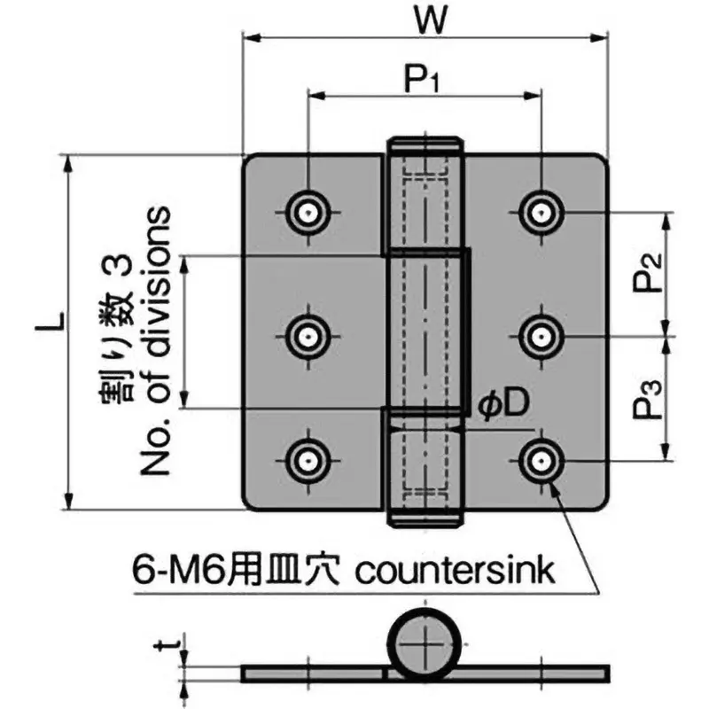 TAKIGEN Heavy Duty Butt Hinge Stainless Steel Mirror Buff Polishing L100xW100xT4 mm, B-1001-13B