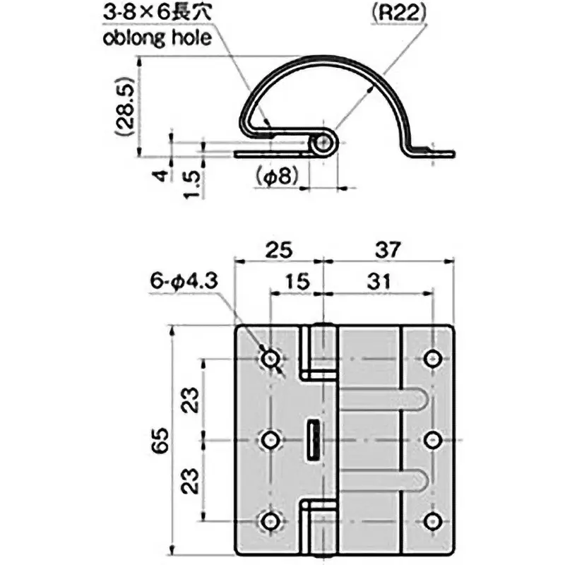 TAKIGEN Stainless Steel Torque Hinge 98 cNm 65 mm, B-1509-2T