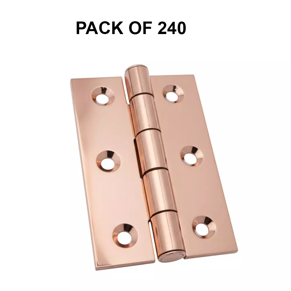 Cozi Gold Medium Butt Hinges Premium & Concealed 4 inch x 14 Gauge Rose Gold (Pack of 240)