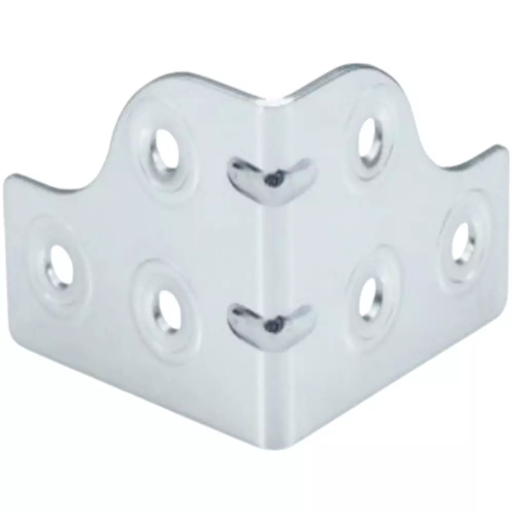 Le CAM L Corner Hinge 6 Hole Chorme Finish For Flight Case Silver, LP005