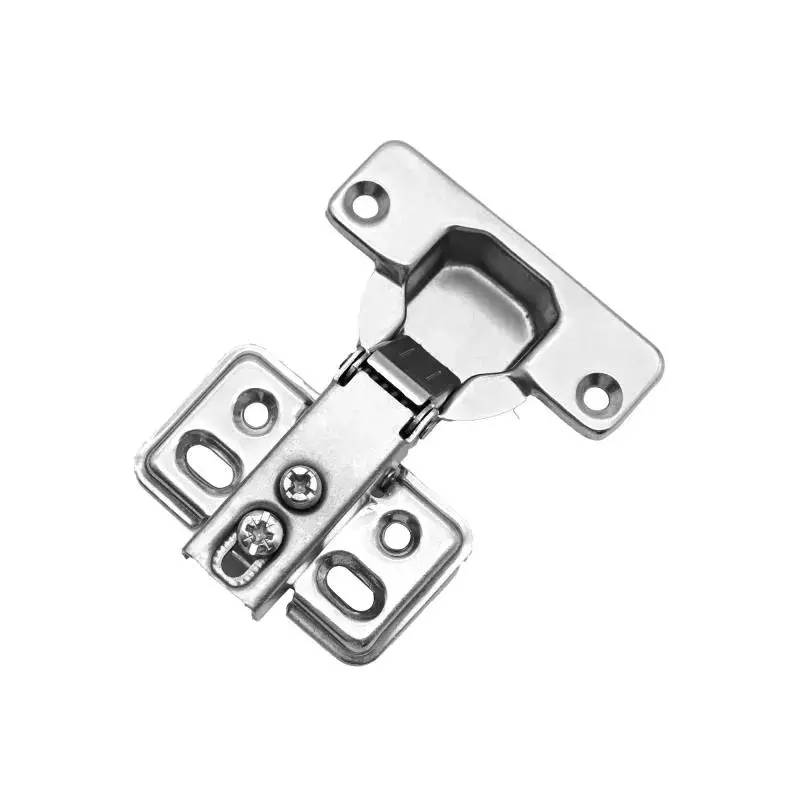 OZONE Screw-On Short Arm Full Overlay Cabinet Hinge 4-Hole Screw-On Design 15-18 mm Door Thickness Nickel Plated, EC351-SA-A4S C0 NP
