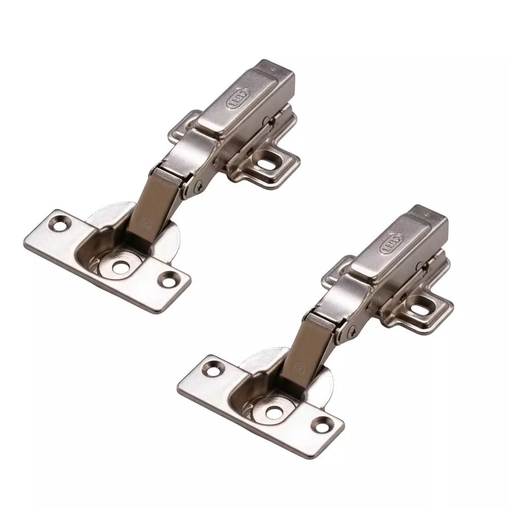 Ebco Thick Door Hinge 40 mm Overlay Soft Close, Nickel Plated Finish, Size 40 mm for Shutter Thickness 18-40 mm, HTD1-SC (Set of 2)
