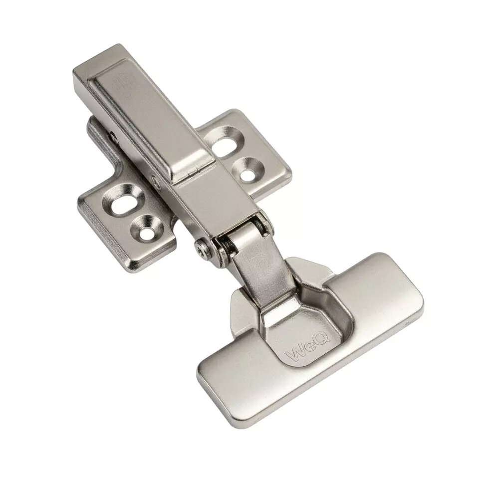 GODREJ Clip On Soft Cabinet Hinge 105° Full Overlay 4 Hole 35 x 11.5 mm Cup Diameter Nickel Plated Finish, 9754