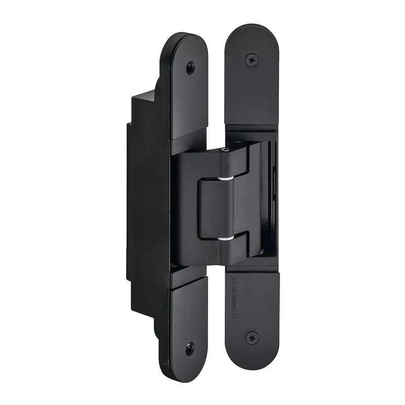 Hafele 3D Concealed Hinge TE540 Series 180 ° Opening Angle DIN Left/Right Mounting Black Matt Finish Suitable for Flush Doors Up to 120 Kg, 924.17.237