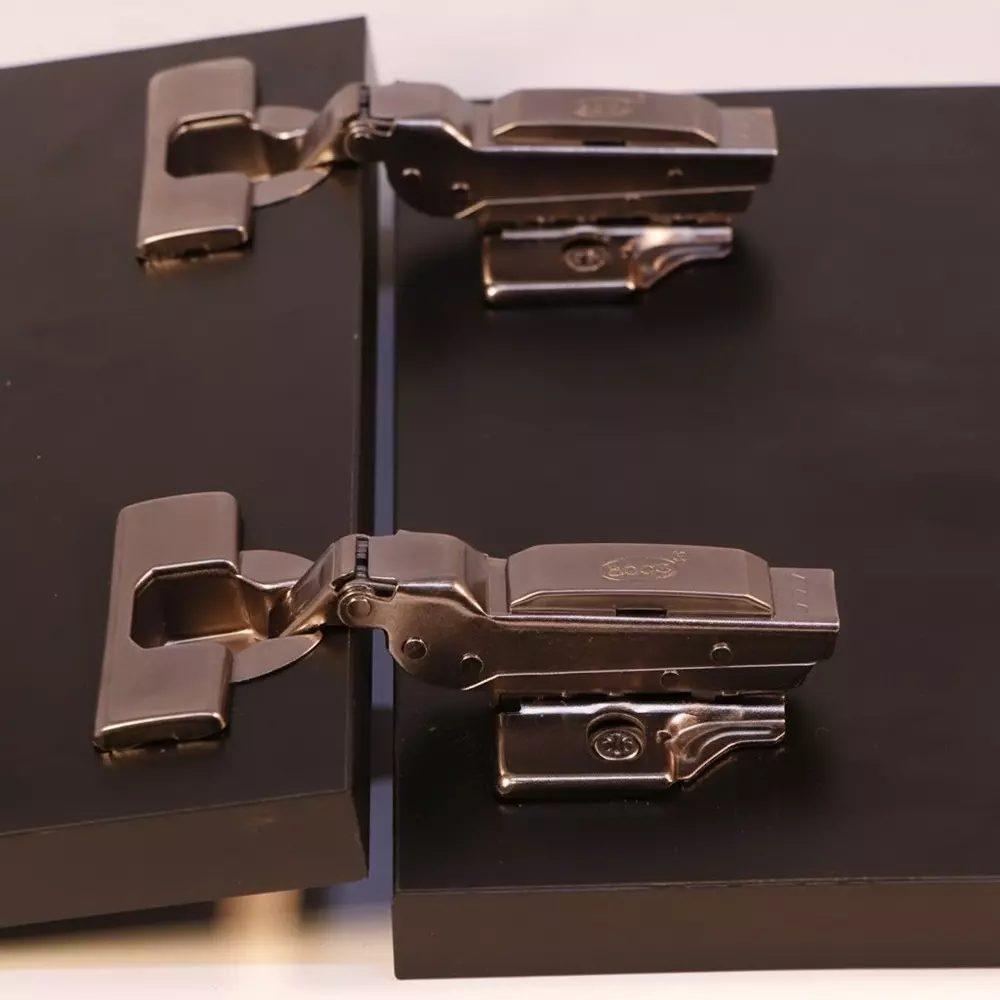 Ebco 3D Max Slow Motion Hinge Gun Metal Finish, 18-27 mm Door Thickness, Inset, HSM3-3DM-GM (Set of 2)