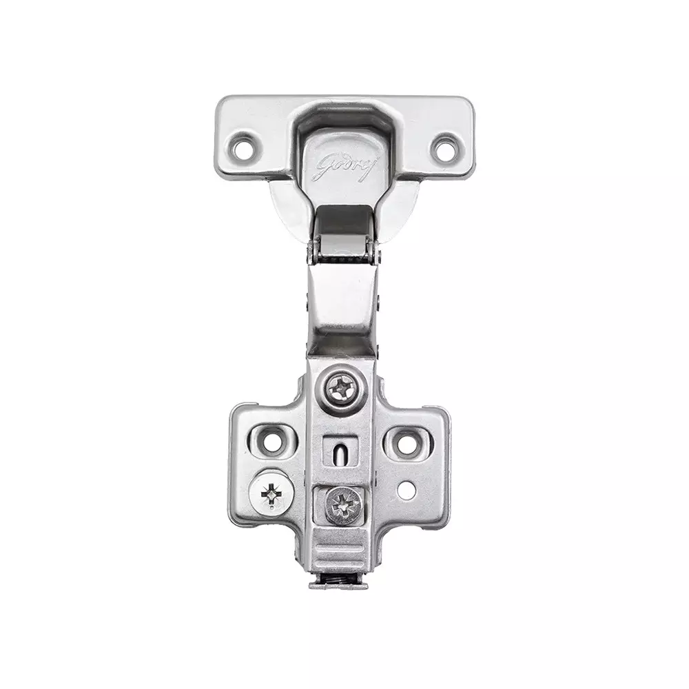 GODREJ 3D Cabinet Hinges 98° Half Overlay 4 Hole 35 x 12 mm Cup Diameter Nickel Plated Finish, 2514