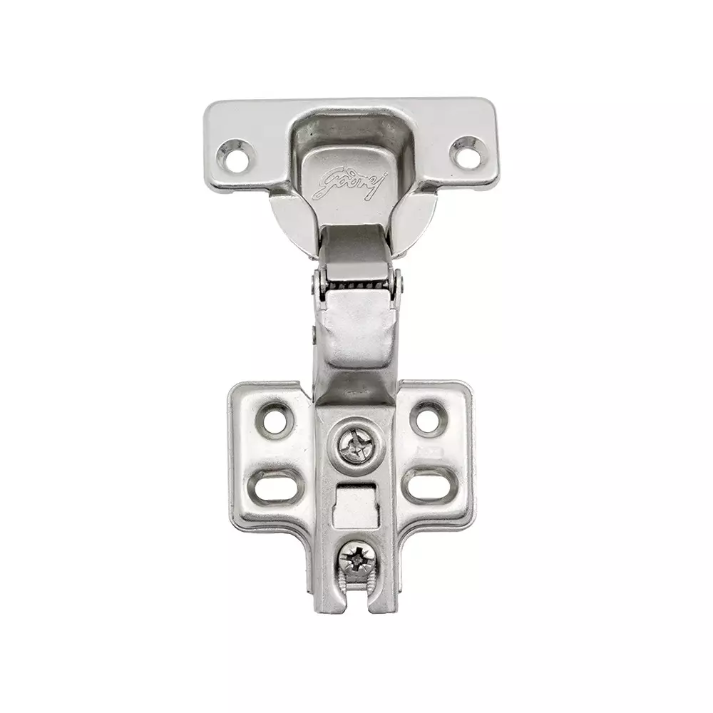 GODREJ Cabinet Hinge Soft Close 105° Inset 4 Hole 35 x 11.5 mm Cup Diameter Nickel Plated Finish, 2685