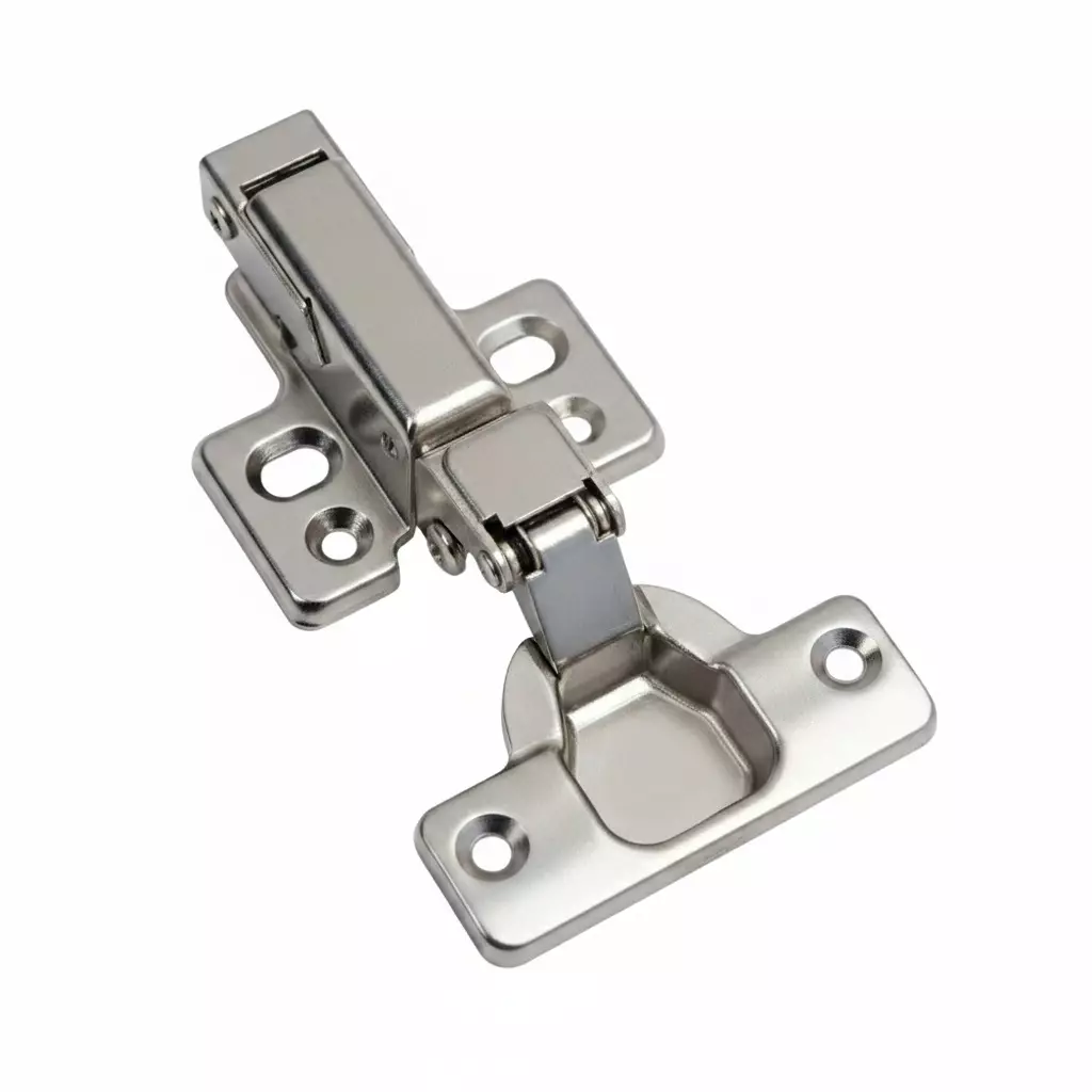 GODREJ Clip On Soft Cabinet Hinge 105° Inset 4 Hole 35 x 11.5 mm Cup Diameter Nickel Plated Finish, 9756