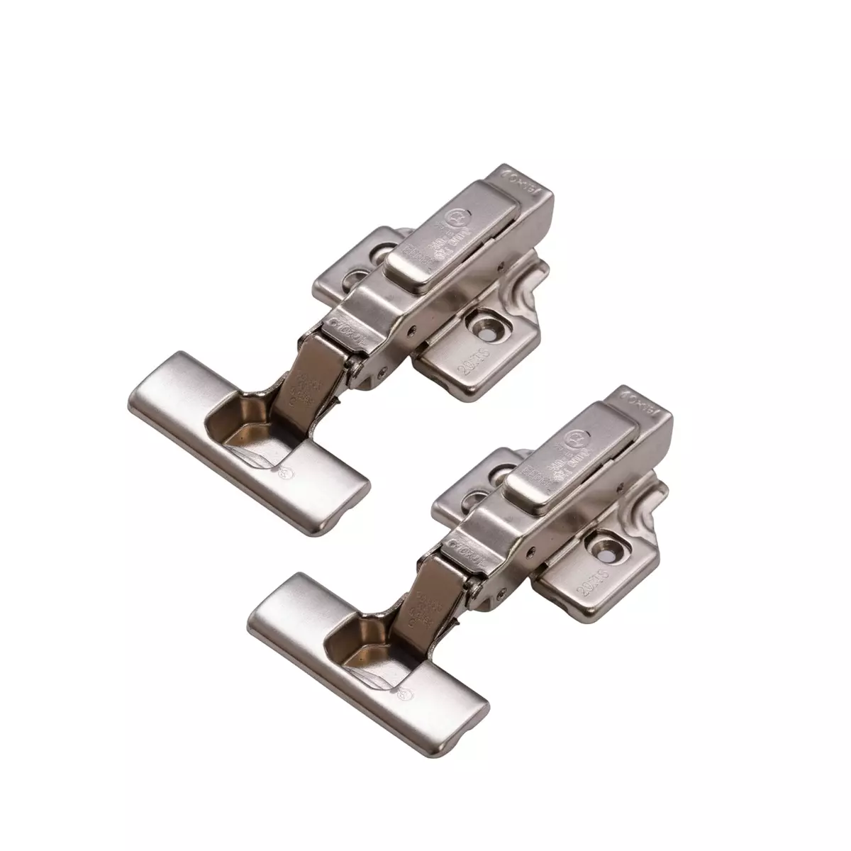 Ebco Thick Door Hinge 15-35 mm Full Overlay with 3D Mounting Plate, Nickel Plated Finish, Diameter 35 mm, HTD1-15-35-3D (Set of 2)