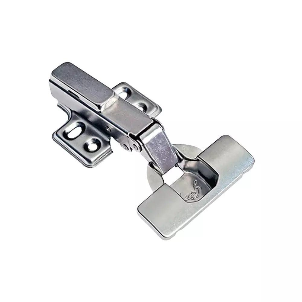 GODREJ Clip On Soft Cabinet Hinge 105° Half Overlay 4 Hole 35 x 11.5 mm Cup Diameter Nickel Plated Finish, 9755