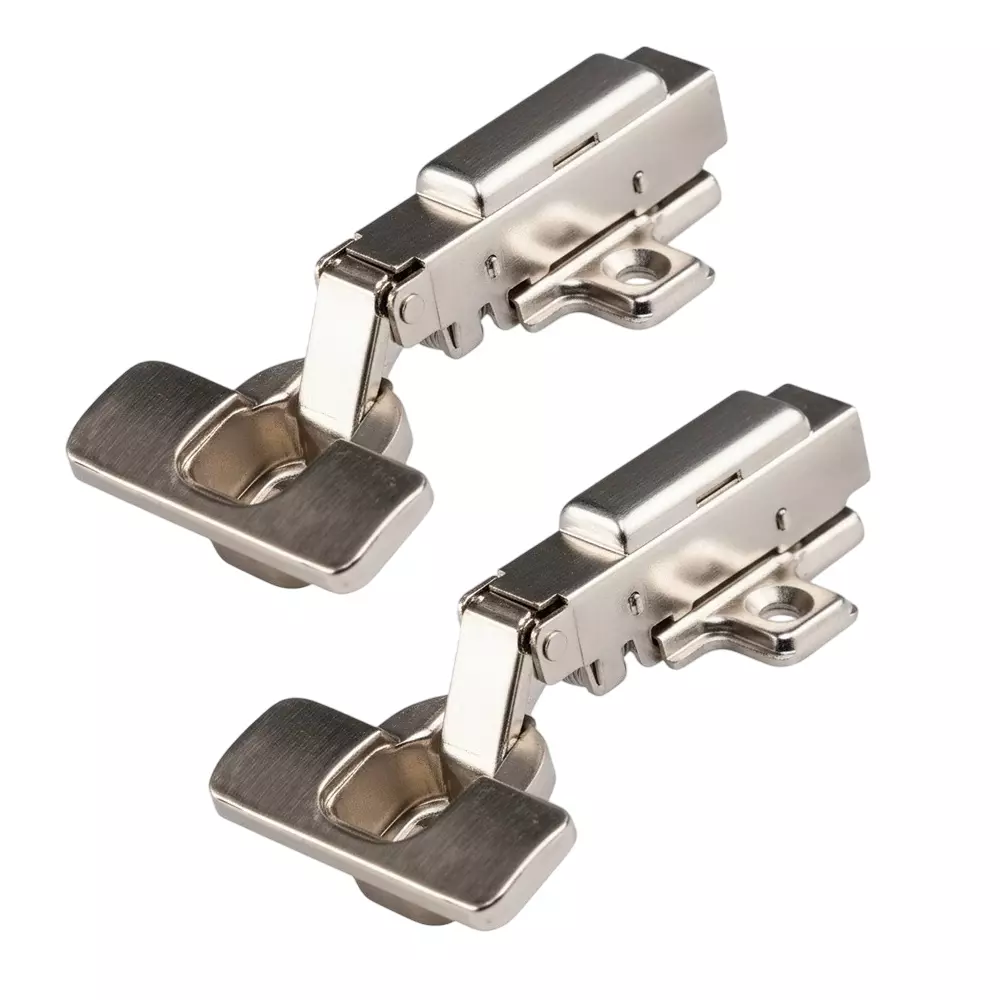 Ebco S Click Slow Motion Hinge Nickel Plated Finish, 16-22 mm Door Thickness, Overlay, HSMS1 (Set of 2)