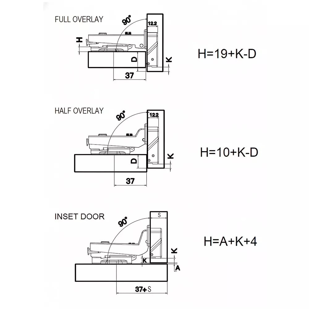 ebco-thick-door-hinge-40-mm-half-overlay-soft-close-gun-metal-finish-size-40-mm-htd2-sc-gm-set-of-2