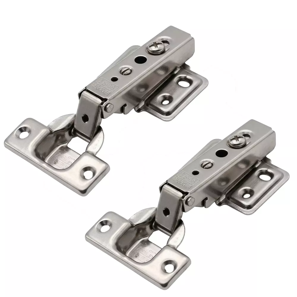 Ebco Slip On Hinge Euro Type With 4 Hole Mounting Plate, Stainless Steel 304 Body, Size 35 mm (Set of 2)