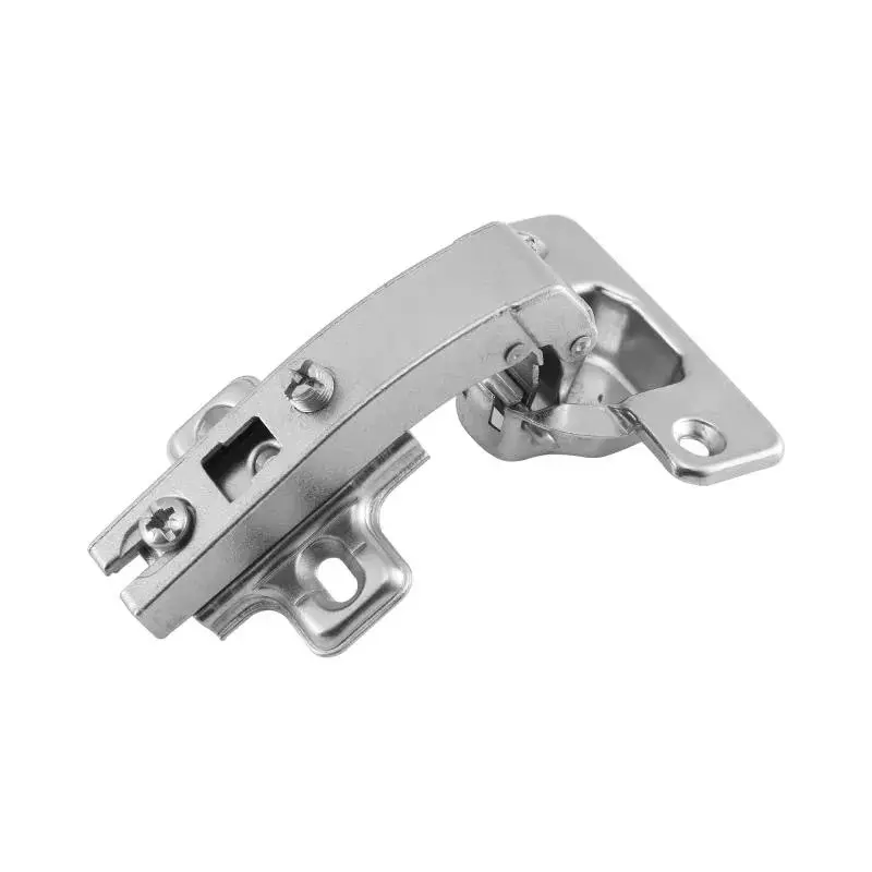OZONE Screw-On Blind Corner Hinge 100° Opening Angle with 2 Hole Mounting Plate Auto Close Nickel Plated Finish, OEC35-G2S STD NP