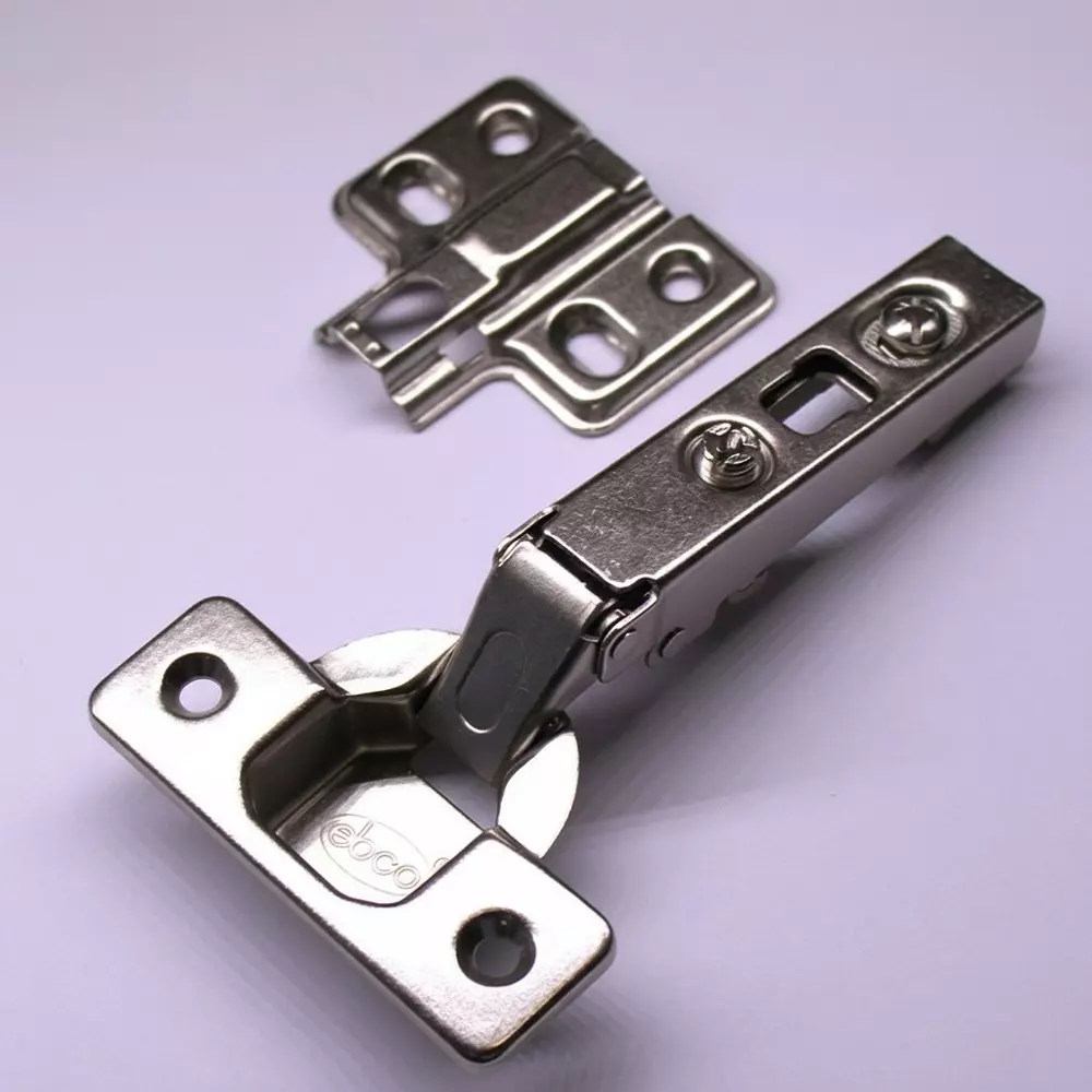 Ebco With 4 Hole Mounting Plate Click On Hinge Primary Series Nickel Plated Finish, Size 35 mm Inset, HC3-I-M1 (Set of 2)