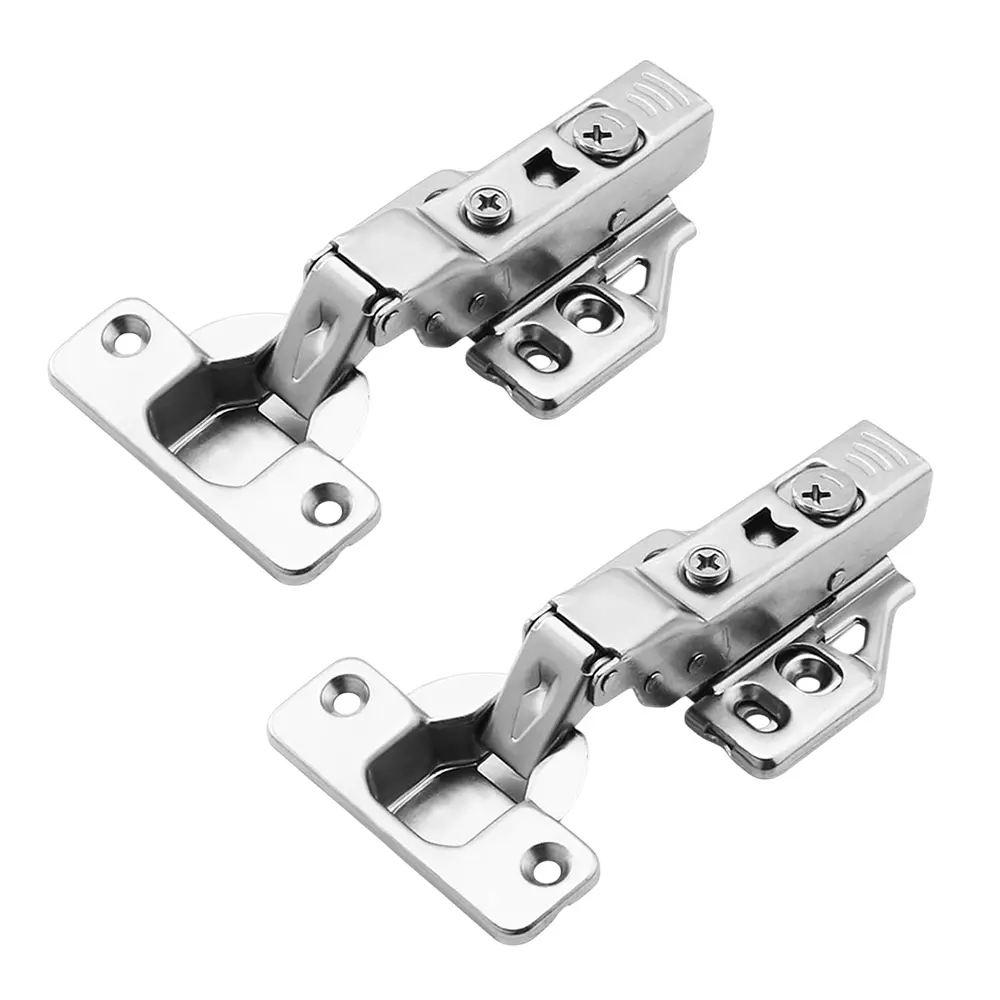 MED BUDDY Hydraulic Cabinet Hinge Clip-on Soft Close Concealed, 0 Crank- Full Overlay (Pack of 2 Pcs)