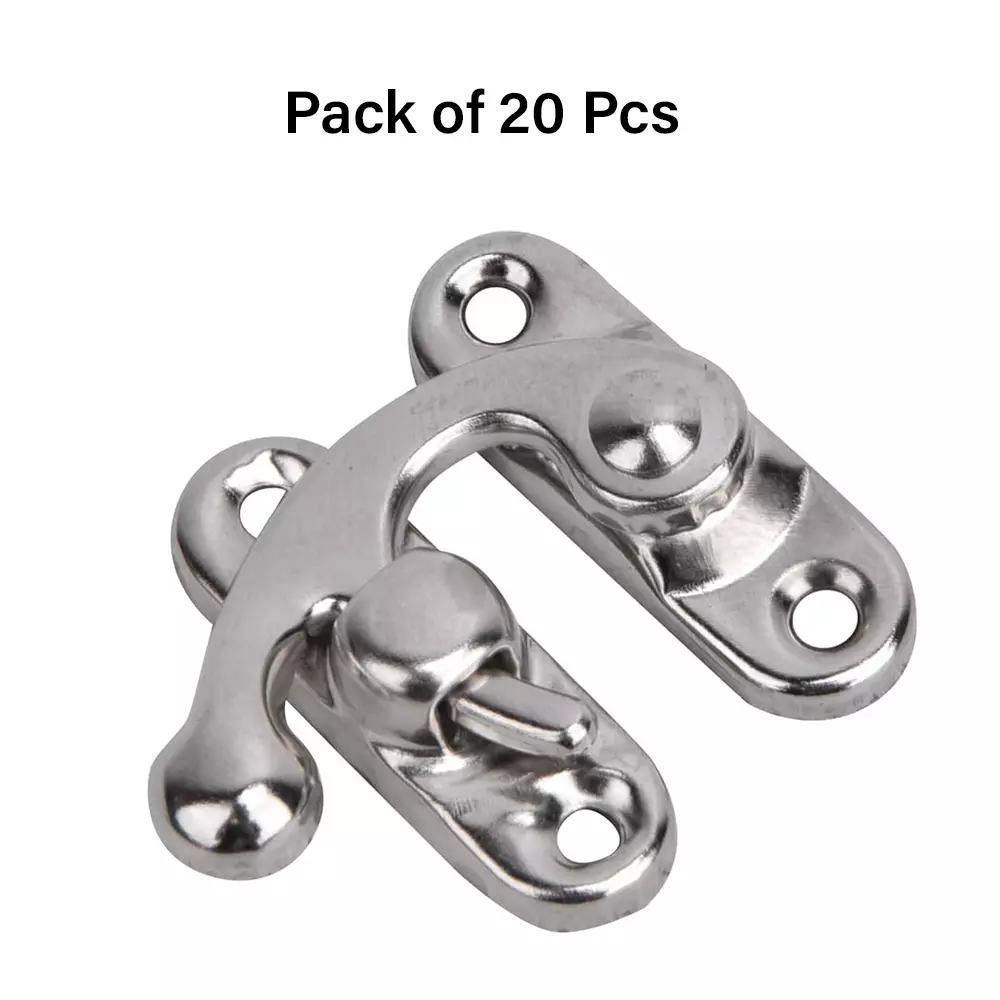 MED BUDDY Lock/Latch/Hook/Swing Clasp 34x28 mm Silver (Pack of 20 Pcs with Screws)