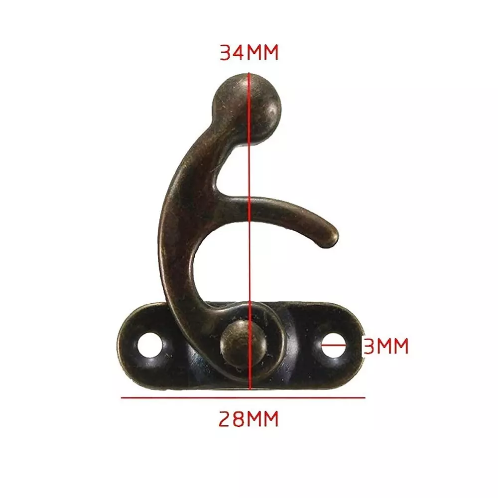 MED BUDDY Lock/Latch/Hook/Swing Clasp 34x28 mm Bronze (Pack of 20 Pcs with Screws)